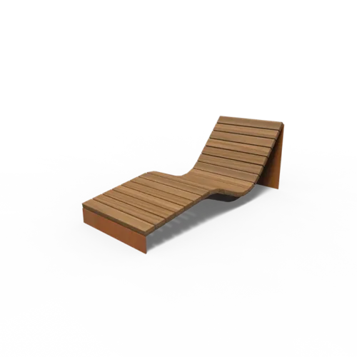 Loungestoel Borg 7 Geniet groots, met de onverwoestbare kracht van staal en de warme uitstraling van hout, perfect voor eindeloze ontspanning